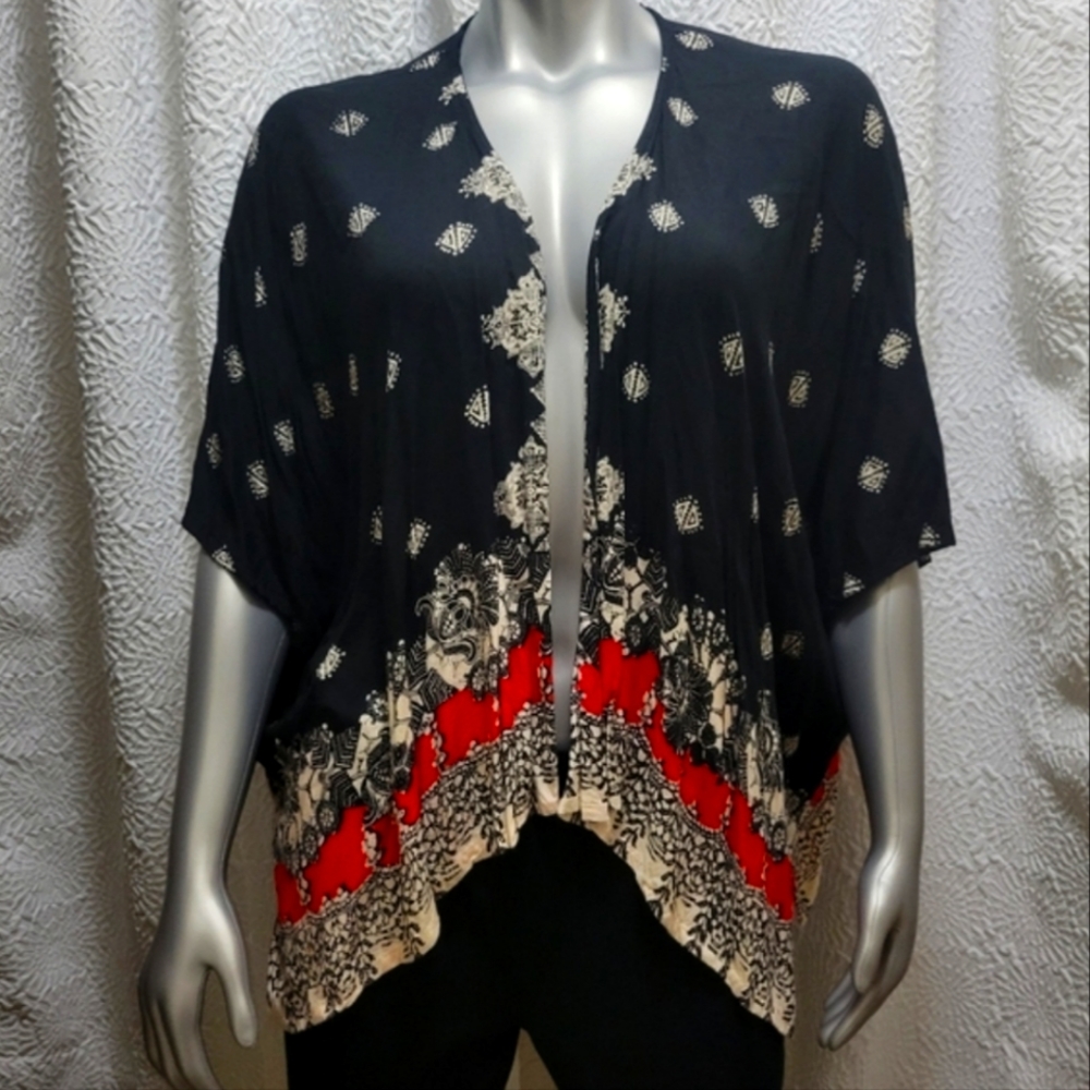 2/$30 🎋Angie Asymmetrical Kimono Jacket - Picture 2 of 9